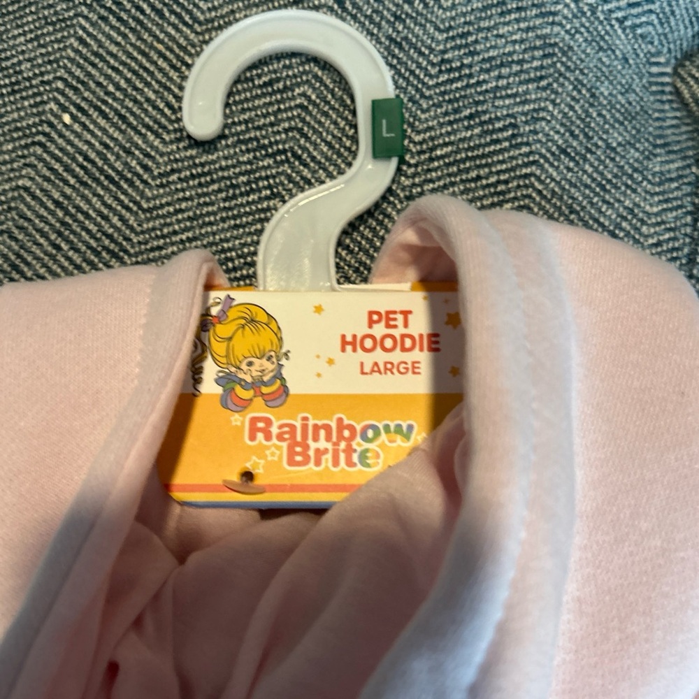 Rainbow Brite Pink Dog Hooded Sweatshirt Pet Hoodie Size Large- NWT - Picture 10 of 13